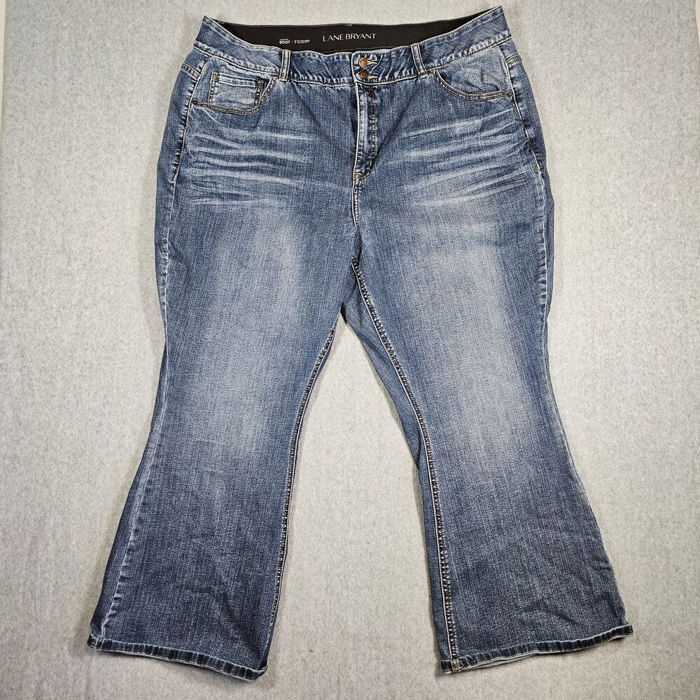 Lane Bryant Women's Plus Size 26 Short Blue High Rise Bootcut Jeans Tighter